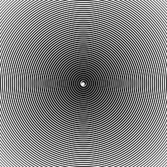 Fototapete - Concentric radiating circles abstract monochrome vector graphic.