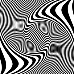 Fototapete - Abstract lines with distortion, deformation effect. Asymmetric m