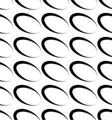 Poster - Seamless monochrome pattern with slanted oval shapes.