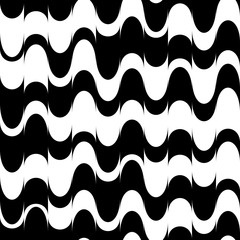 Poster - Abstract monochrome background with wavy, zigzag shapes. Seamles