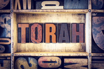 Wall Mural - Torah Concept Letterpress Type