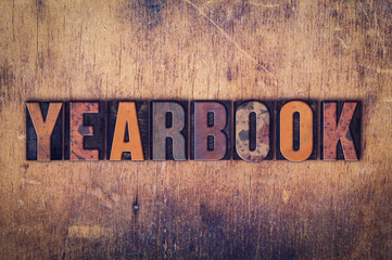 Wall Mural - Yearbook Concept Wooden Letterpress Type