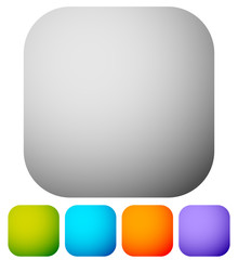 Poster - Rounded corner squares in 5 colors, eps 10 vector