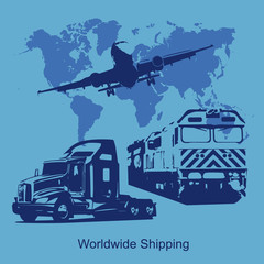 world shipping concept, vector illustration