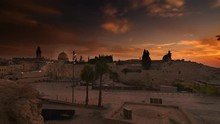 Time Lapse Of Sunrise Over Old Jerusalem
