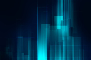 Poster - blue geometric  shape abstract technology background