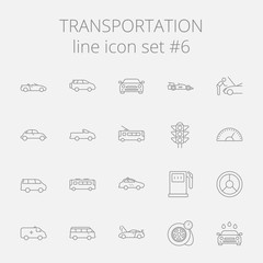 Sticker - Transportation icon set.