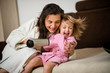 © Martinan - Hairdryer fun - mother and child
