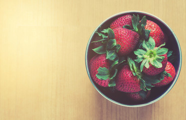 Wall Mural - Soft Light Strawberry in Bucket