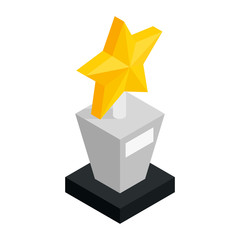 star award isometric 3d icon