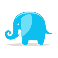 Vector illustration of the indian elephant isolated on white bac