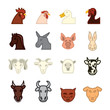 Domestic animals icon set. Vector eps 10.