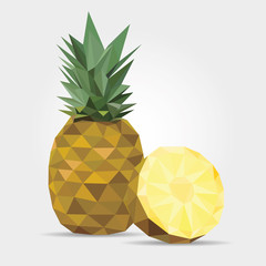 Wall Mural - Pineapple, Polygonal Pineapple in Vector