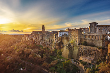 Wall Mural - Panorama of the medieval town of Etruscan in Tuscany, Pitigliano