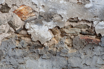 Old grey building wall