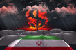 Protection Umbrella with flag of IRAN on a money war background