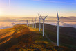 canvas print picture - wind turbines in Oiz eolic park