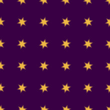 Seamless Patterns With Gold Stars On Purple Background. Vector I