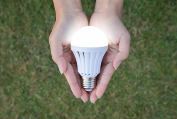 LED Bulb with lighting - saving technology in our hand