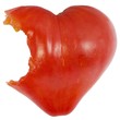bitten heart shape tomato 