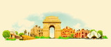 Fototapeta Paryż - vector watercolor DELHI city illustration