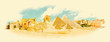 vector watercolor EGYPT city illustration