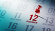 December 12 written on a calendar to remind you an important app