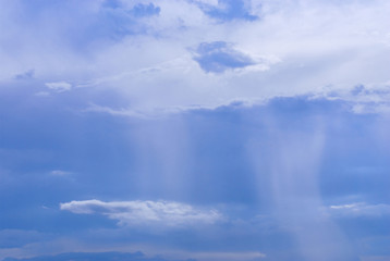 Landscape of blue cloud with raining