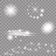 Wall Mural - glow special effect light, flare, star and burst. isolated spark