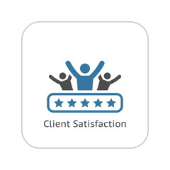 Client Satisfaction Icon. Flat Design.