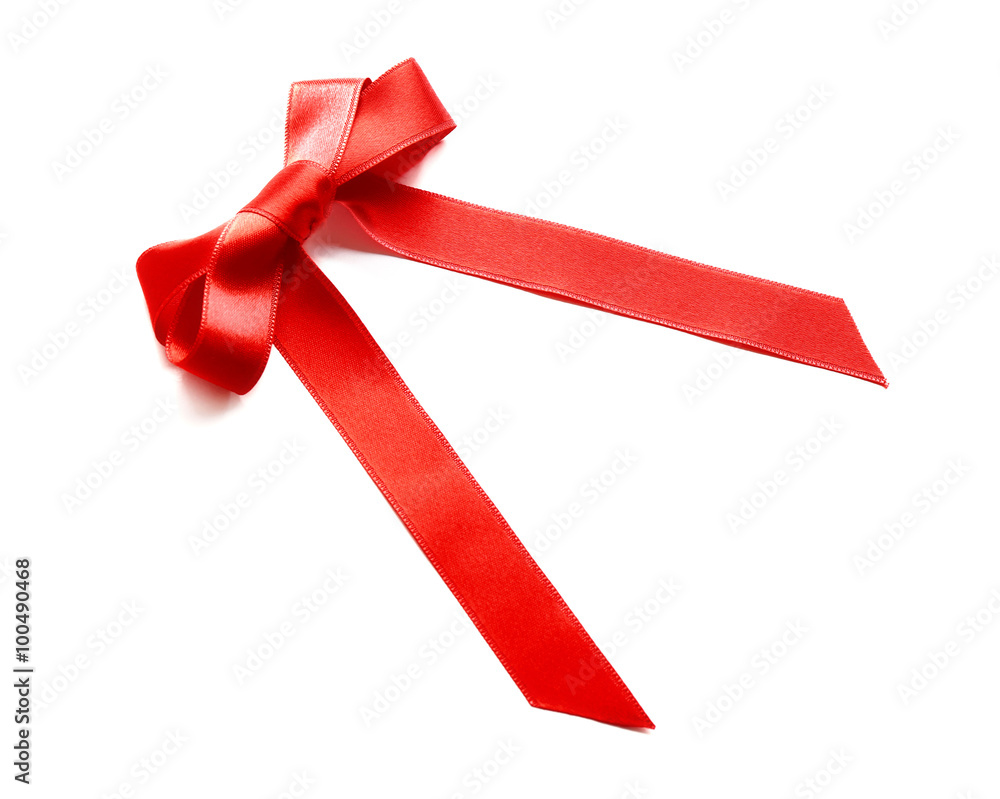 Red bow, isolated on white