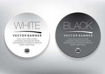 Wall Mural - Abstract vector paper round notes set. White and black on the white panel. Vector illustration. Eps10.