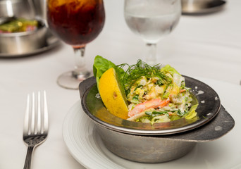 Wall Mural - Seafood Salad with Lemon and Dill