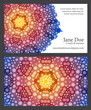© LiliWhite - Business card with mandalla decoration in rainbow colors