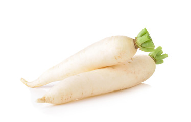 Wall Mural - Daikon radishes isolated on white background