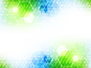Wall Mural - abstract vector background with hexagon pattern and shiny effect.