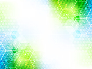 Wall Mural - abstract vector background with hexagon pattern and shiny effect.