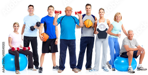 Obraz w ramie Group of healthy fitness people.