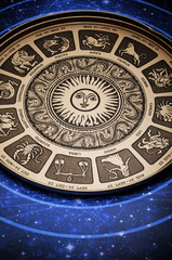 Wall Mural - astrology plate with all signs of the zodiac