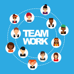 Sticker - teamwork concept design 