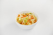 Bowl of fresh healthy diet salad of coleslaw with carrot and oil