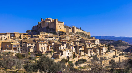 Sticker - Alquezar - beautiful medieval village in Aragon mountains. Spain