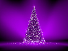 Abstract Purple Christmas Tree On Purple. EPS 8