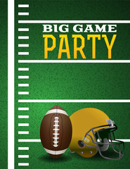 Wall Mural - American Football Big Game Party Invitation