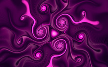 Abstract Fractal, Purple Swirls, Dark Background