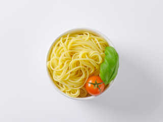 Sticker - cooked spaghetti in bowl