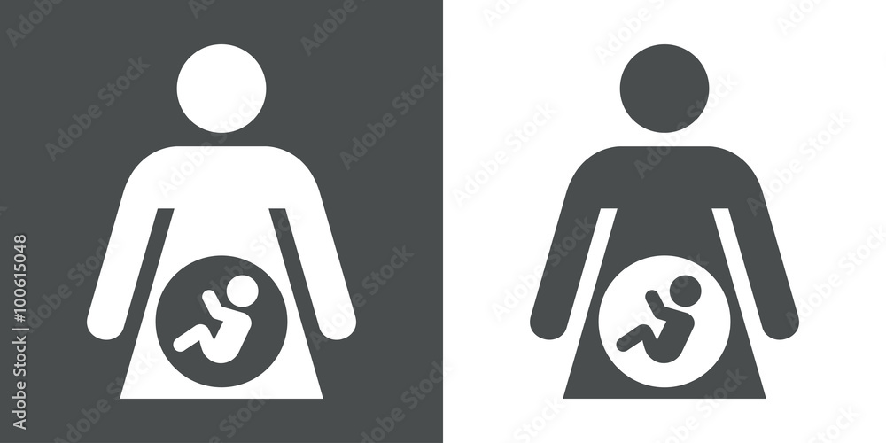 Icono plano mujer embarazada #1 - obrazy, fototapety, plakaty 