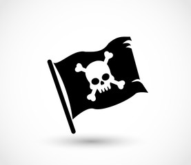 Wall Mural - Pirate flag icon vector