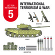 Коллекция элементов для иллюстрации и инфографики на тему: армия, вооружение.