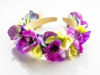 Flowers headband isolated on a white background